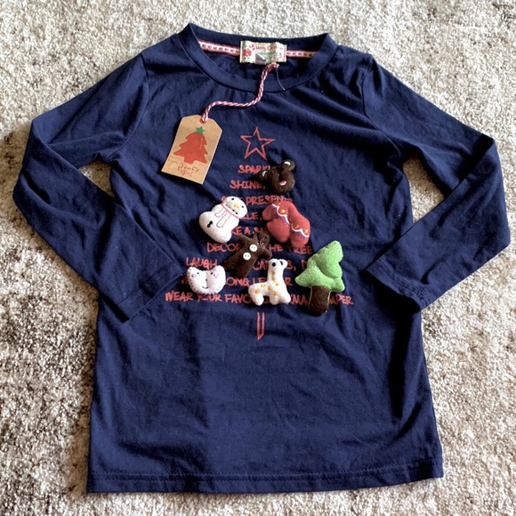 NWT poof girl Christmas holiday top size 4 - Picture 1 of 3